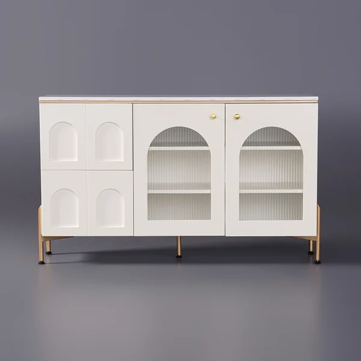 Credenza Sideboard Natural wood with Metal legs - Image 4