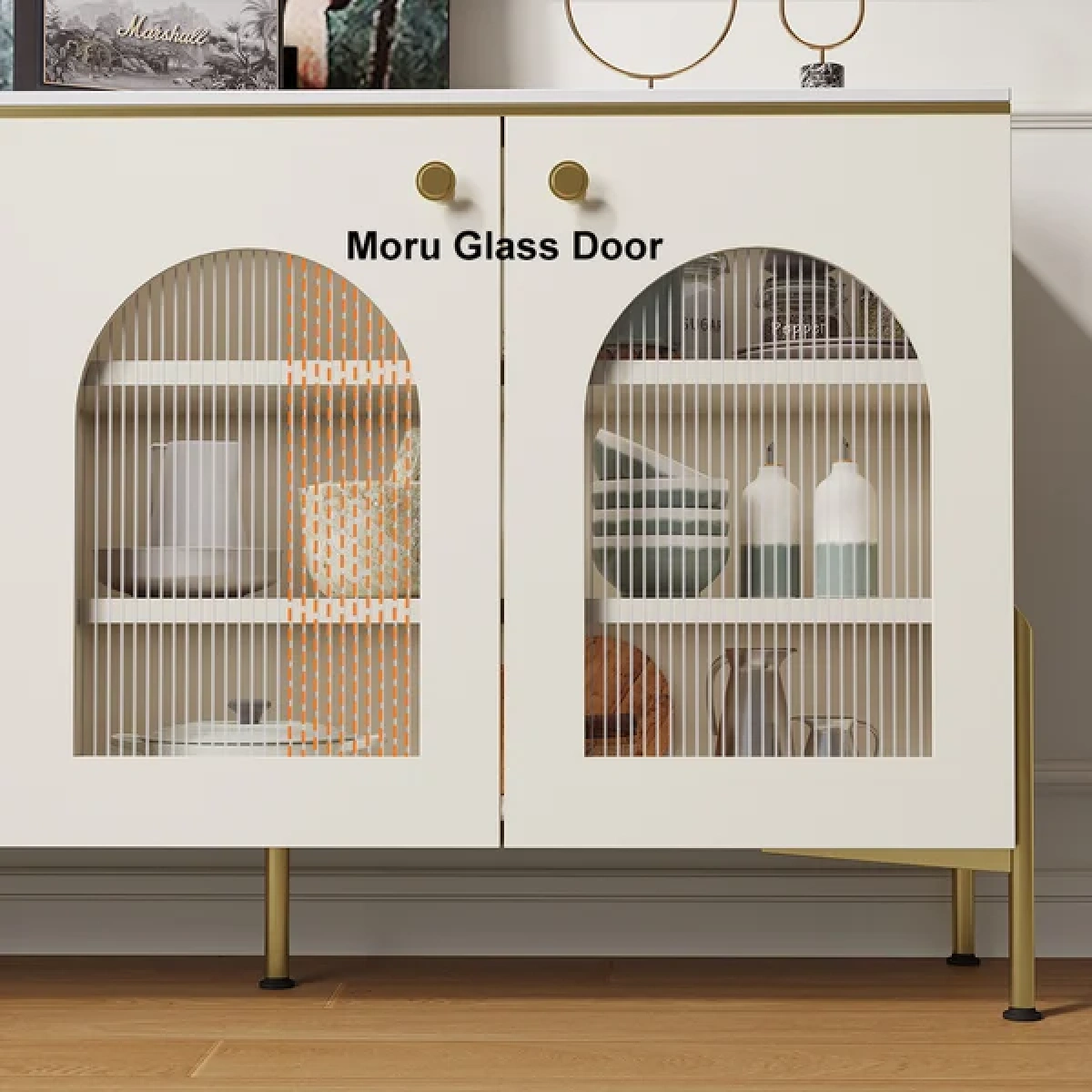 Credenza Sideboard Natural wood with Metal legs - Image 7