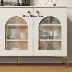 Credenza Sideboard Natural wood with Metal legs - Image 7
