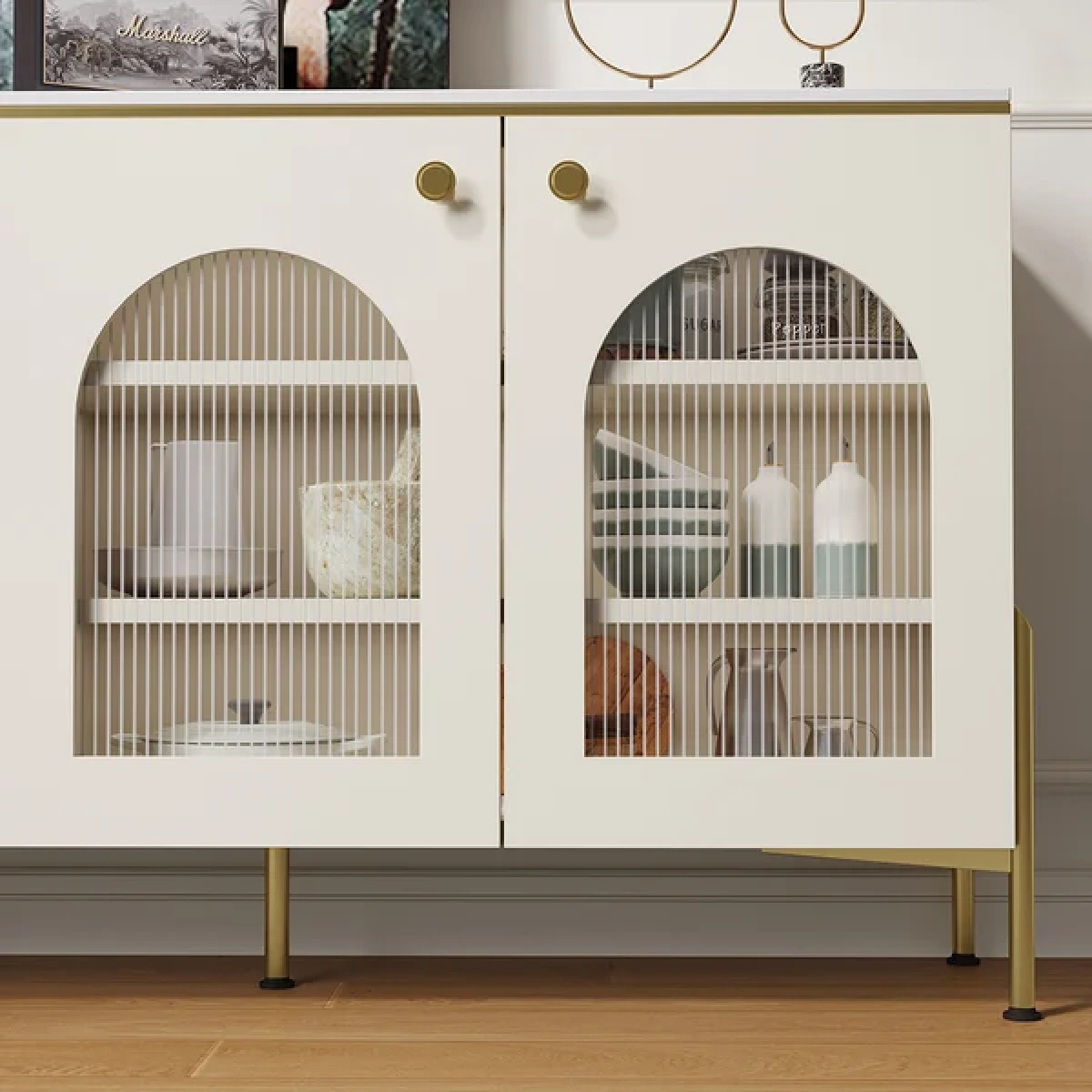 Credenza Sideboard Natural wood with Metal legs - Image 10