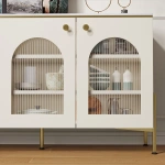 Credenza Sideboard Natural wood with Metal legs - Image 10