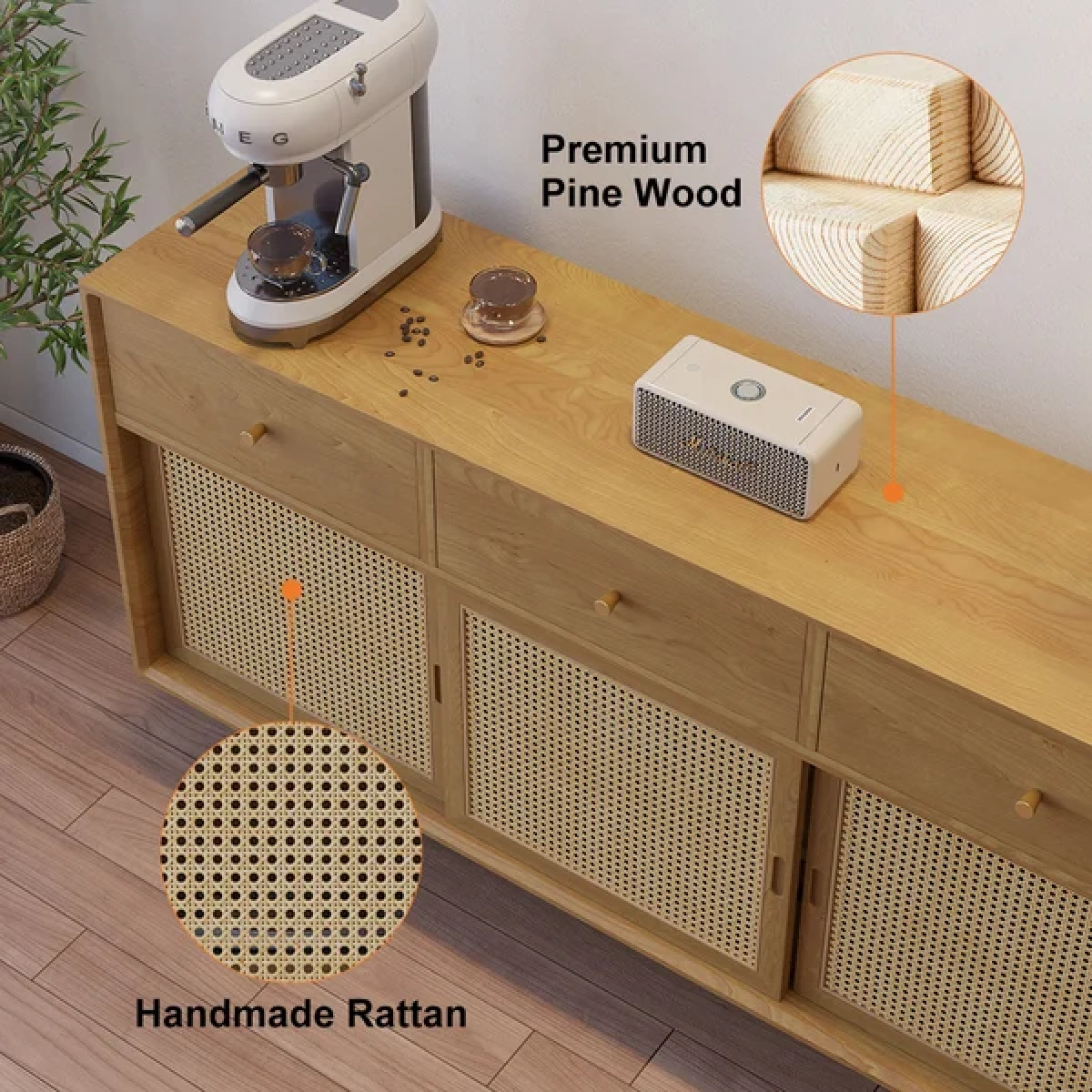 Renvo Natural wood Sideboard - Image 4