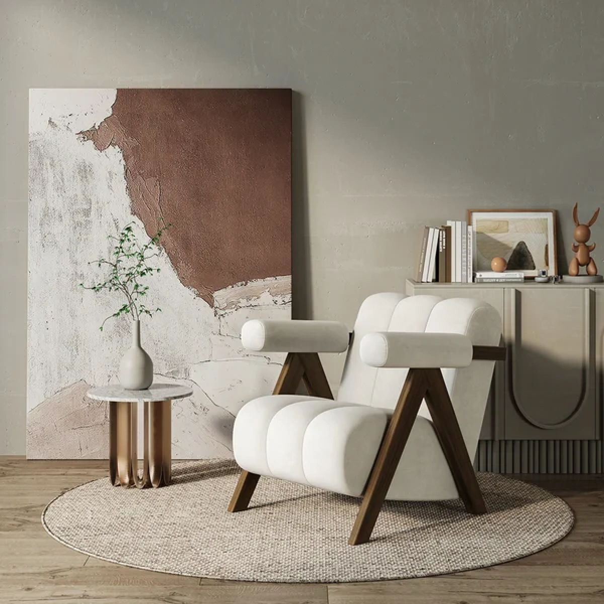 Arika Modern Natural wood Arm chair - Image 1