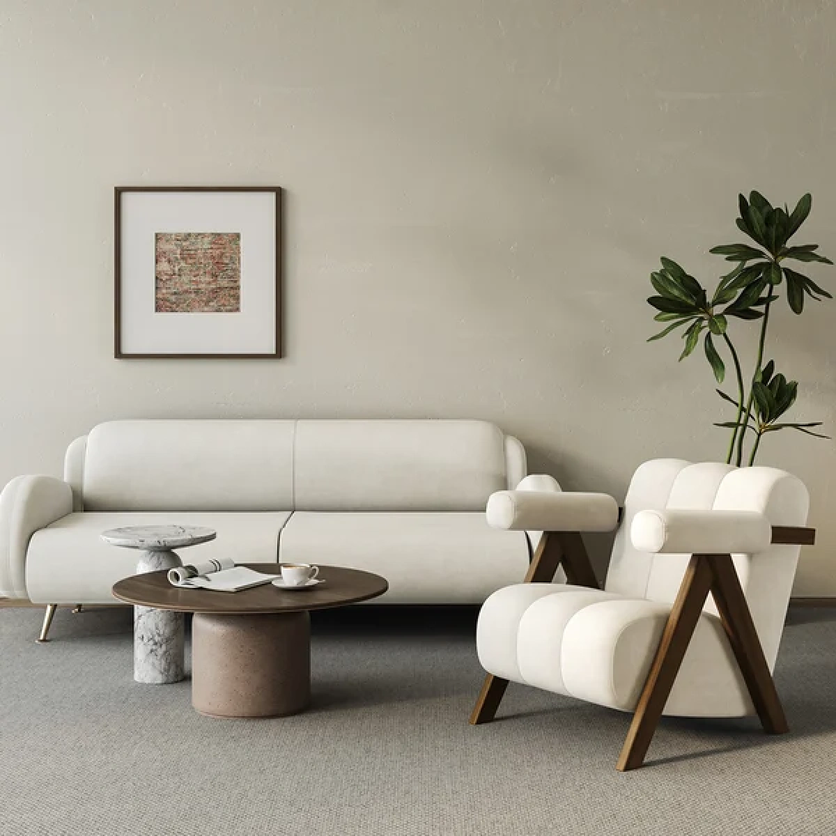 Arika Modern Natural wood Arm chair - Image 2