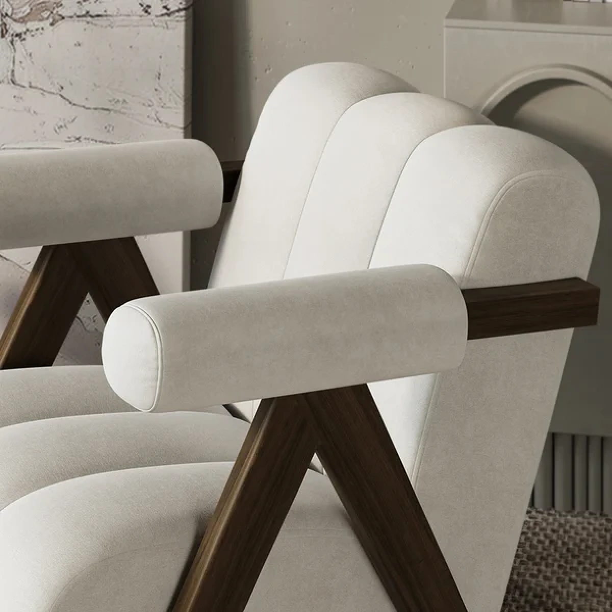 Arika Modern Natural wood Arm chair - Image 4
