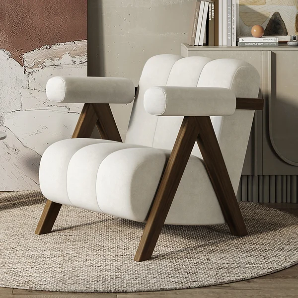 Arika Modern Natural wood Arm chair - Image 5