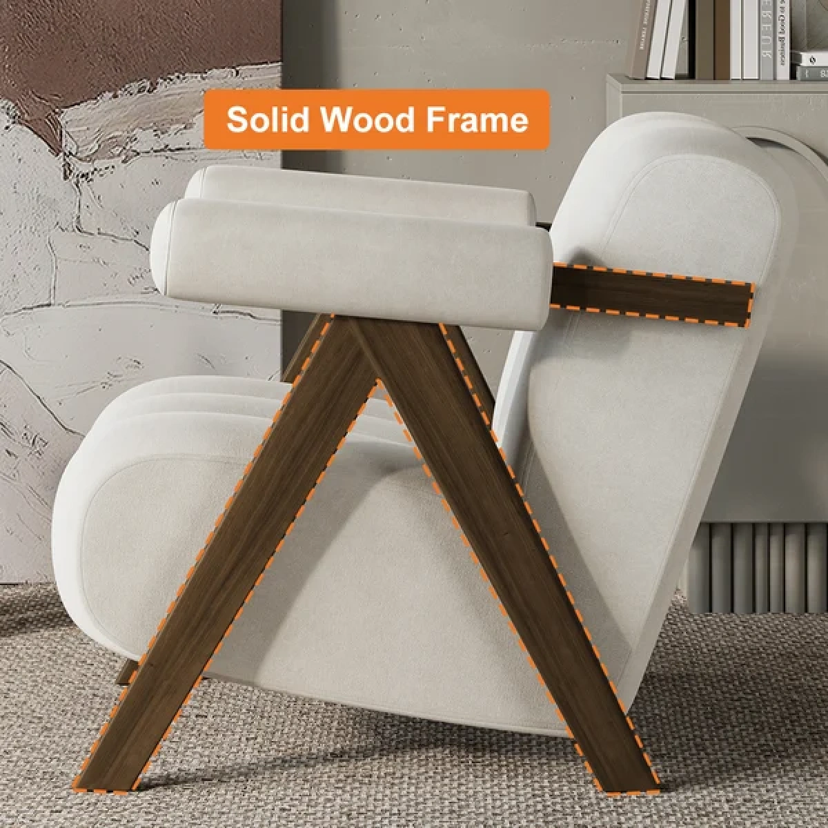Arika Modern Natural wood Arm chair - Image 6