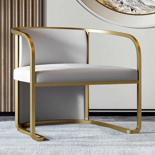Louis Modern Metal chair and leather