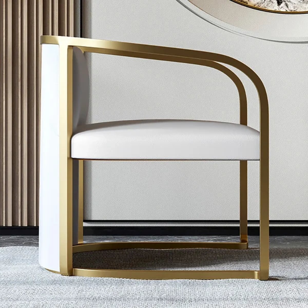 Louis Modern Metal chair and leather - Image 3