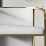 Louis Modern Metal chair and leather - Image 4
