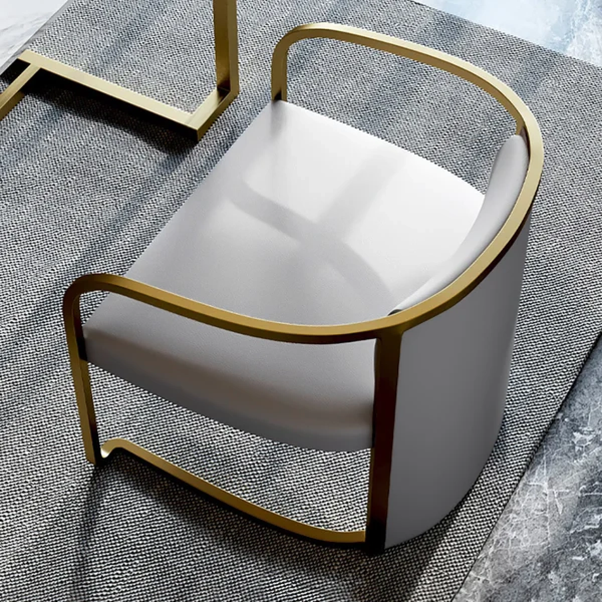 Louis Modern Metal chair and leather - Image 7