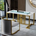 Louis Modern Metal chair and leather - Image 9