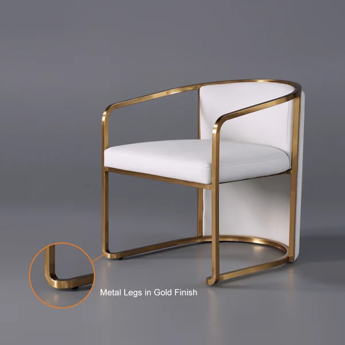 Louis Modern Metal chair and leather - Image 10