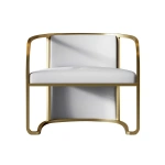 Louis Modern Metal chair and leather - Image 14
