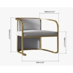 Louis Modern Metal chair and leather - Image 16