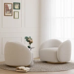LouiseModern White Swivel Arm Chair - Image 4