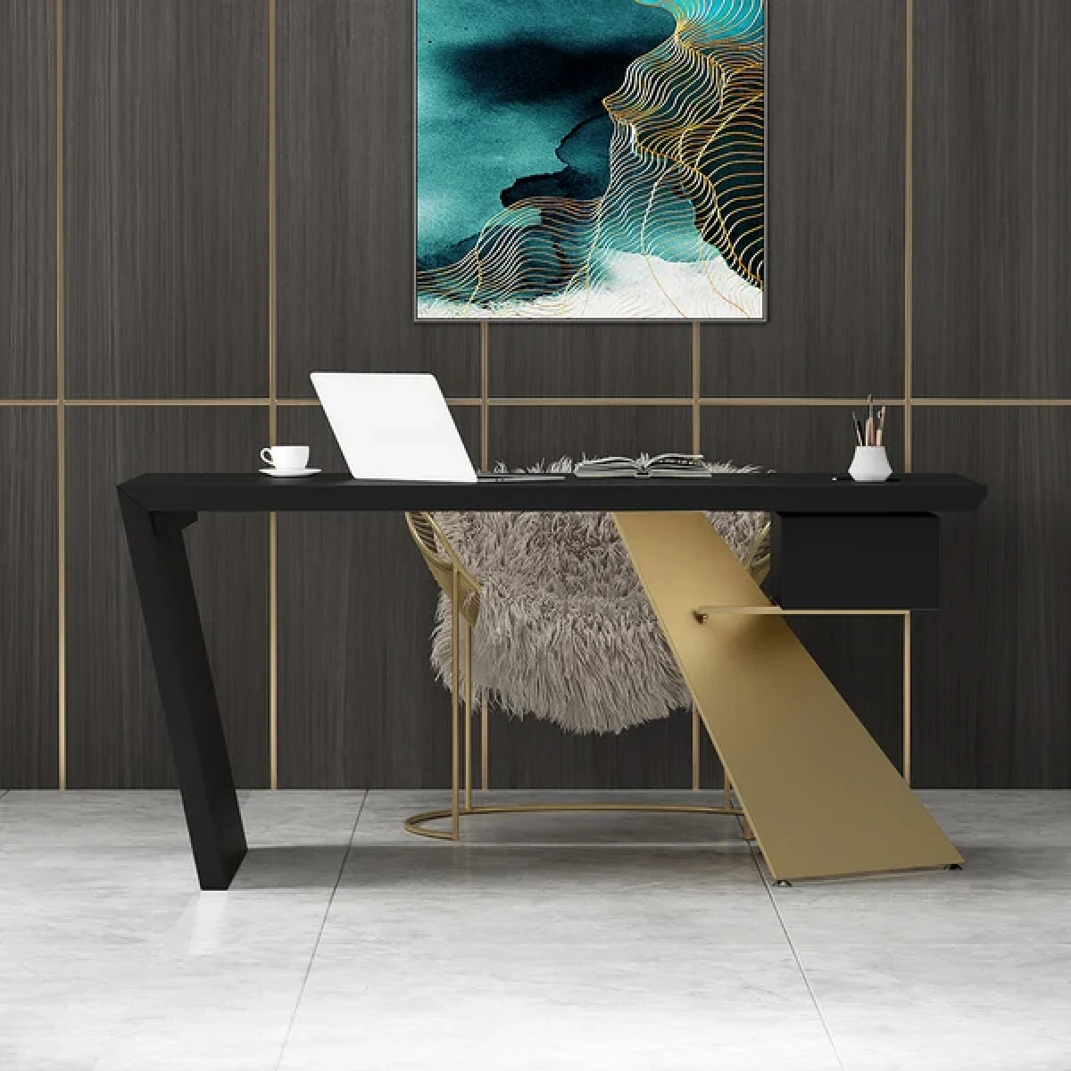 Cramphe Modern Desk with drawers - Image 2