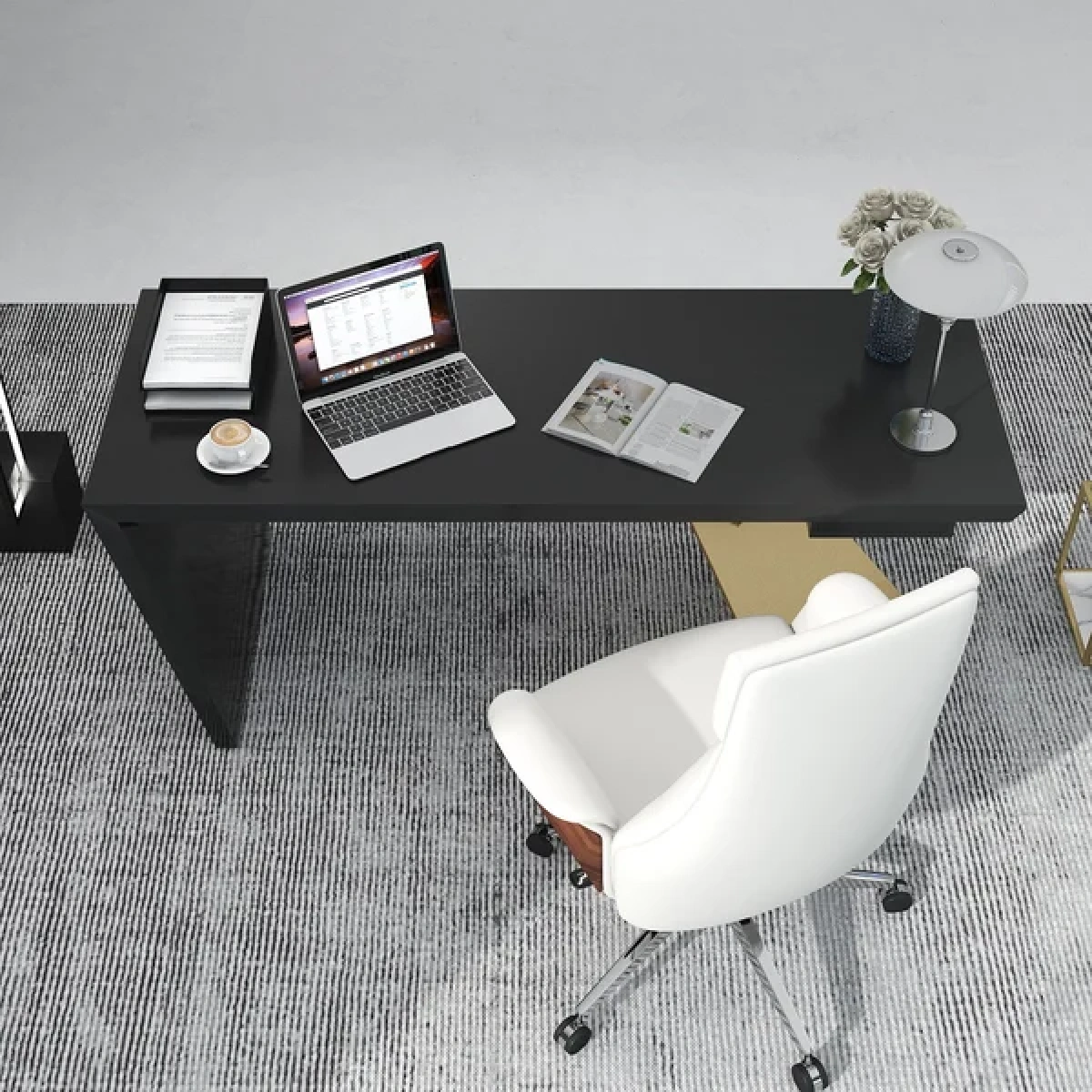 Cramphe Modern Desk with drawers - Image 4