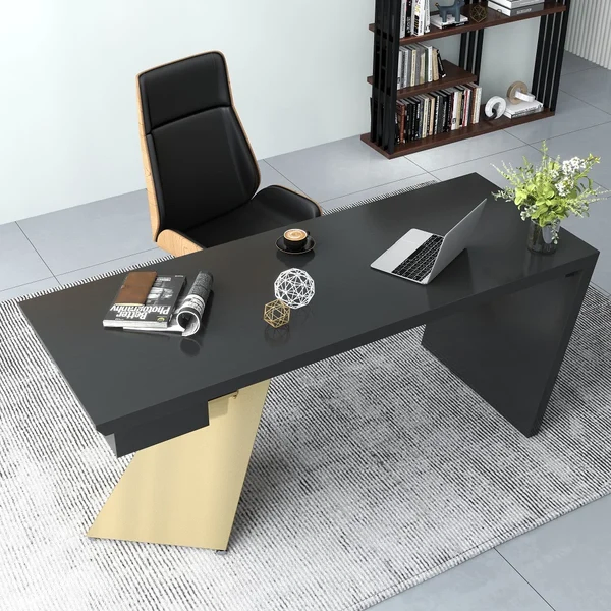 Cramphe Modern Desk with drawers - Image 5