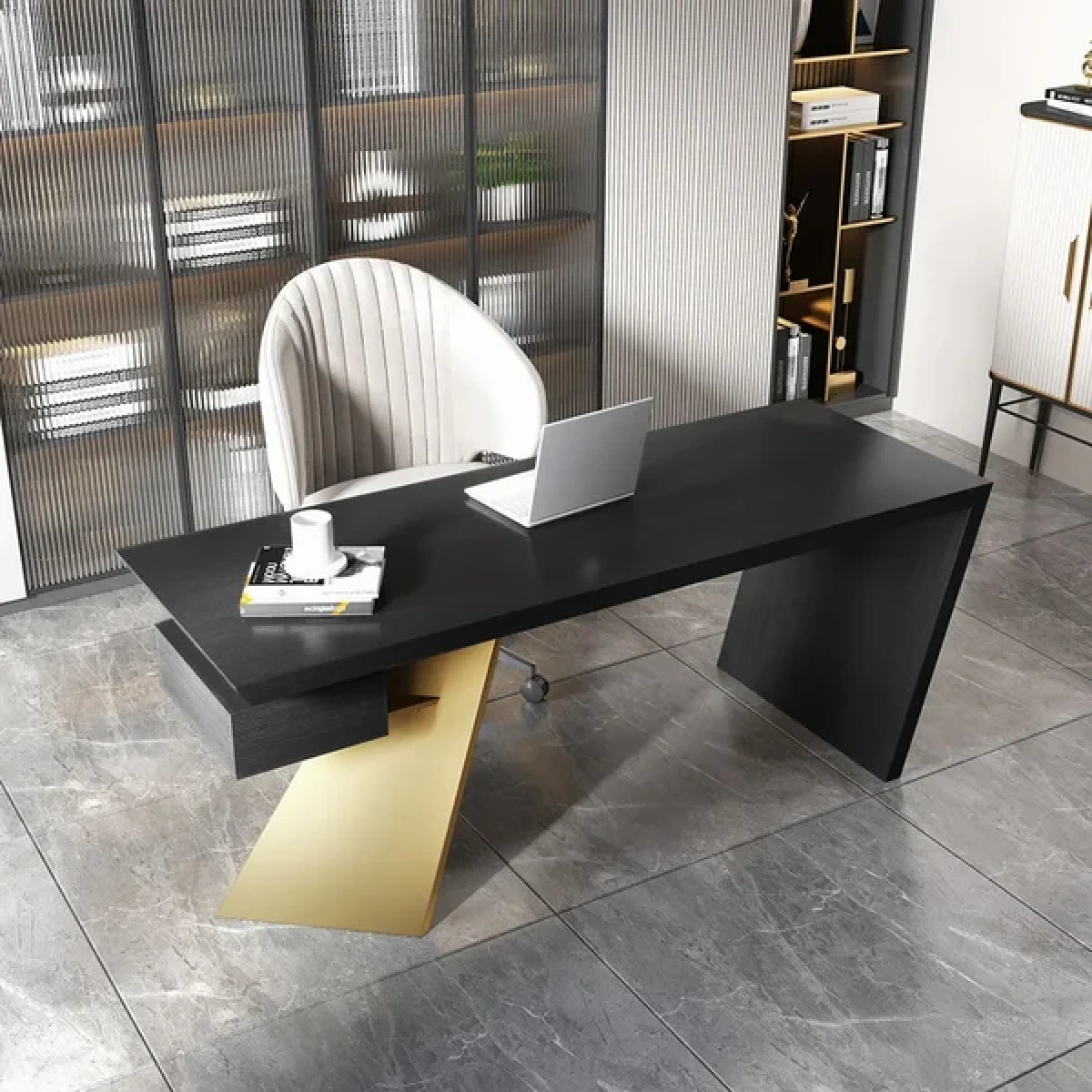 Cramphe Modern Desk with drawers - Image 6