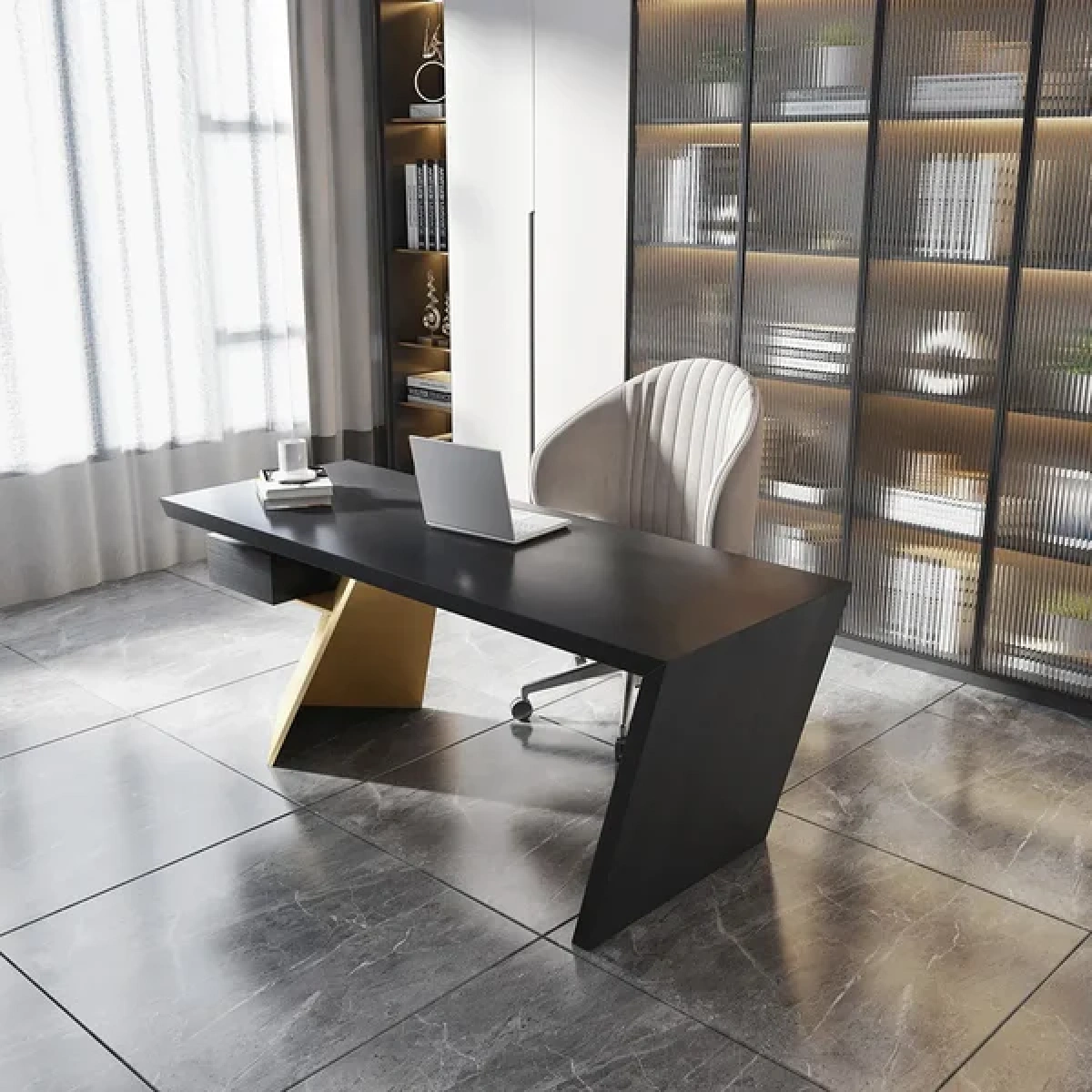 Cramphe Modern Desk with drawers - Image 10