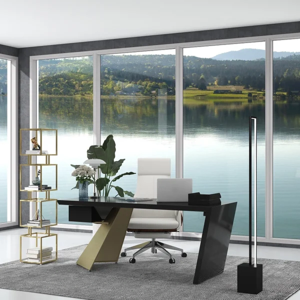 Cramphe Modern Desk with drawers - Image 12