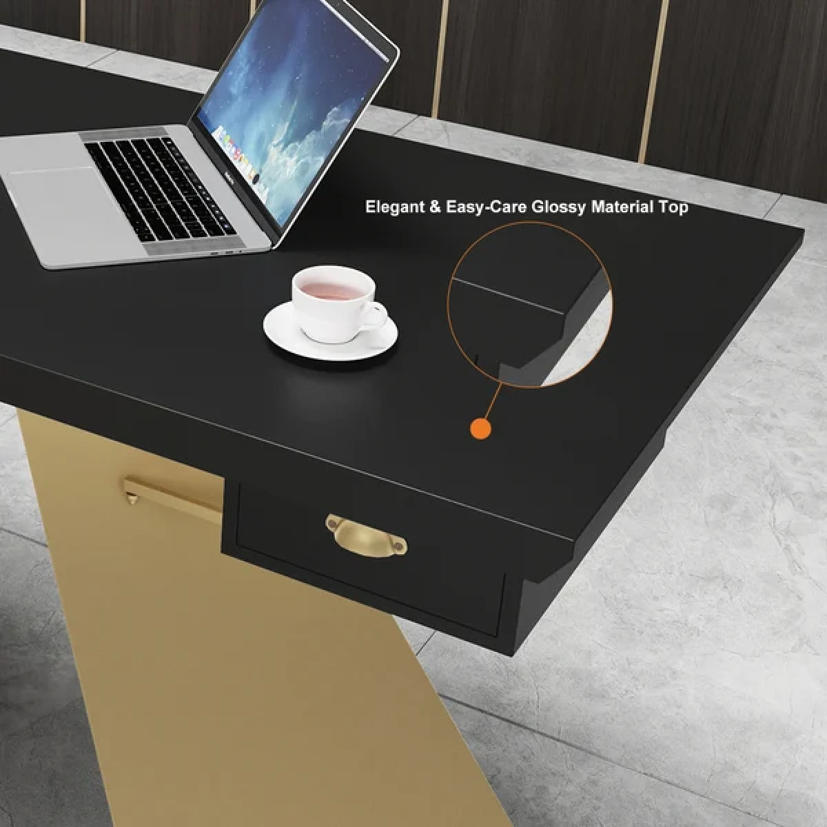Cramphe Modern Desk with drawers - Image 13