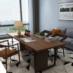 Remi Desk Natural wood with Metal - Image 5