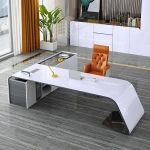 L-Shaped Right Hand Modern White Office Desk with Storage - Image 4