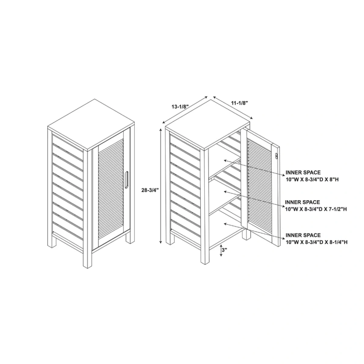 Paolo Natural wood Bathroom cabinet - Image 10