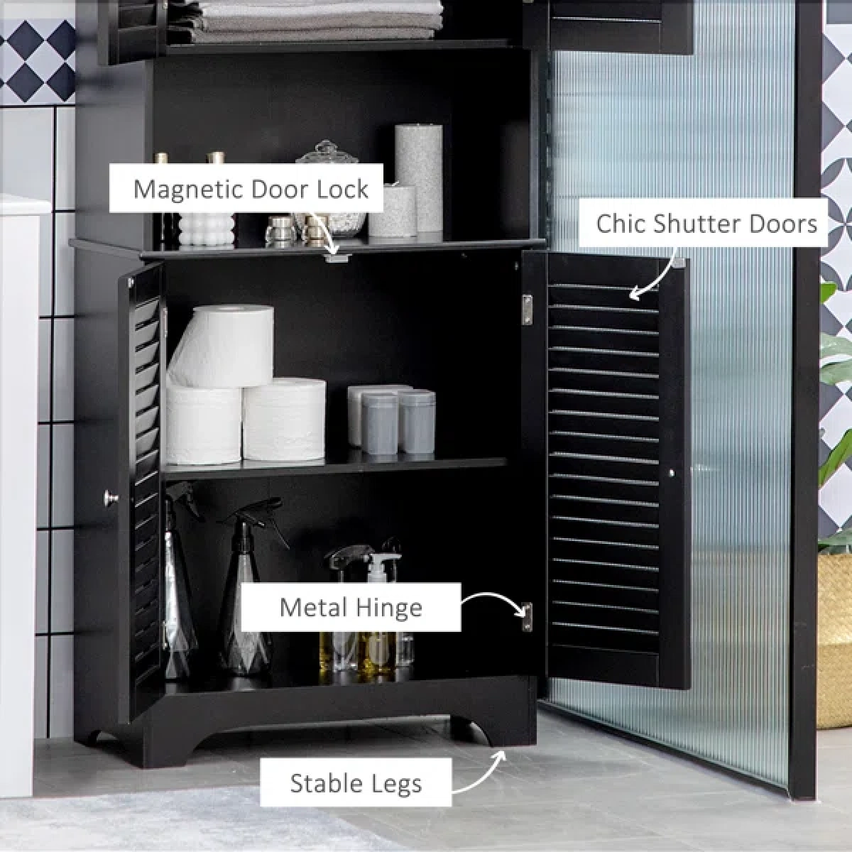 Aremiah Natural wood Bathroom cabinet - Image 3