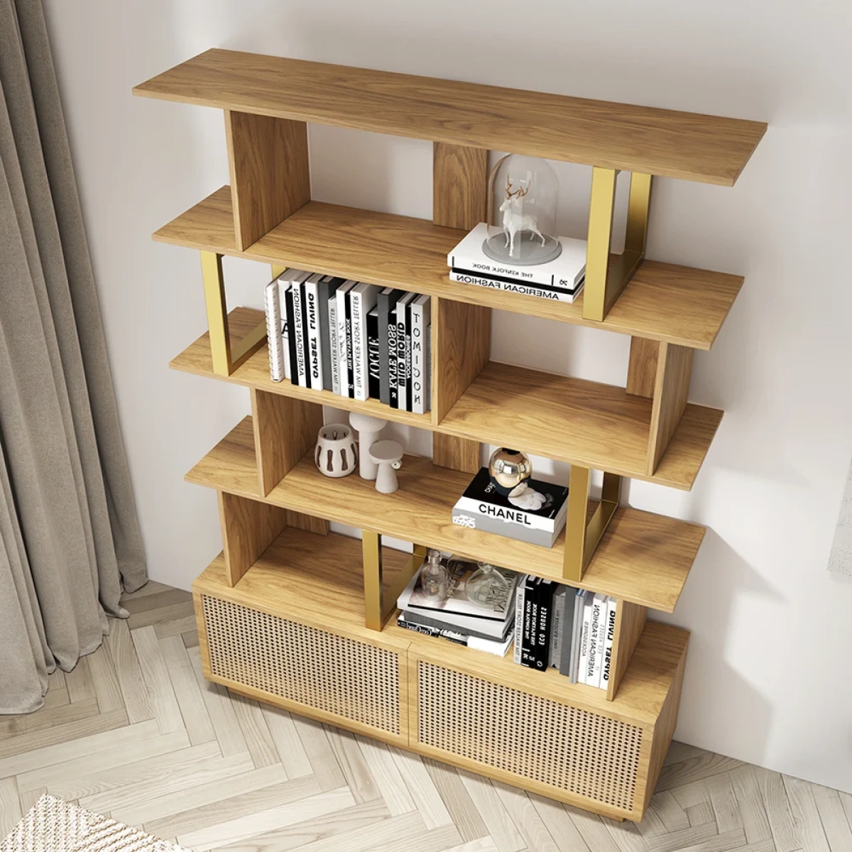 Loria bookcase - natural wood - multi-use - Image 13