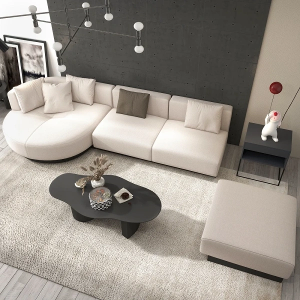 Sandro L-Shaped Sectional Natural wood