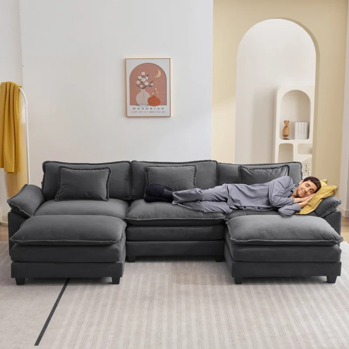 Plantos U Shaped Sectional Sofa - Natural wood - Image 2