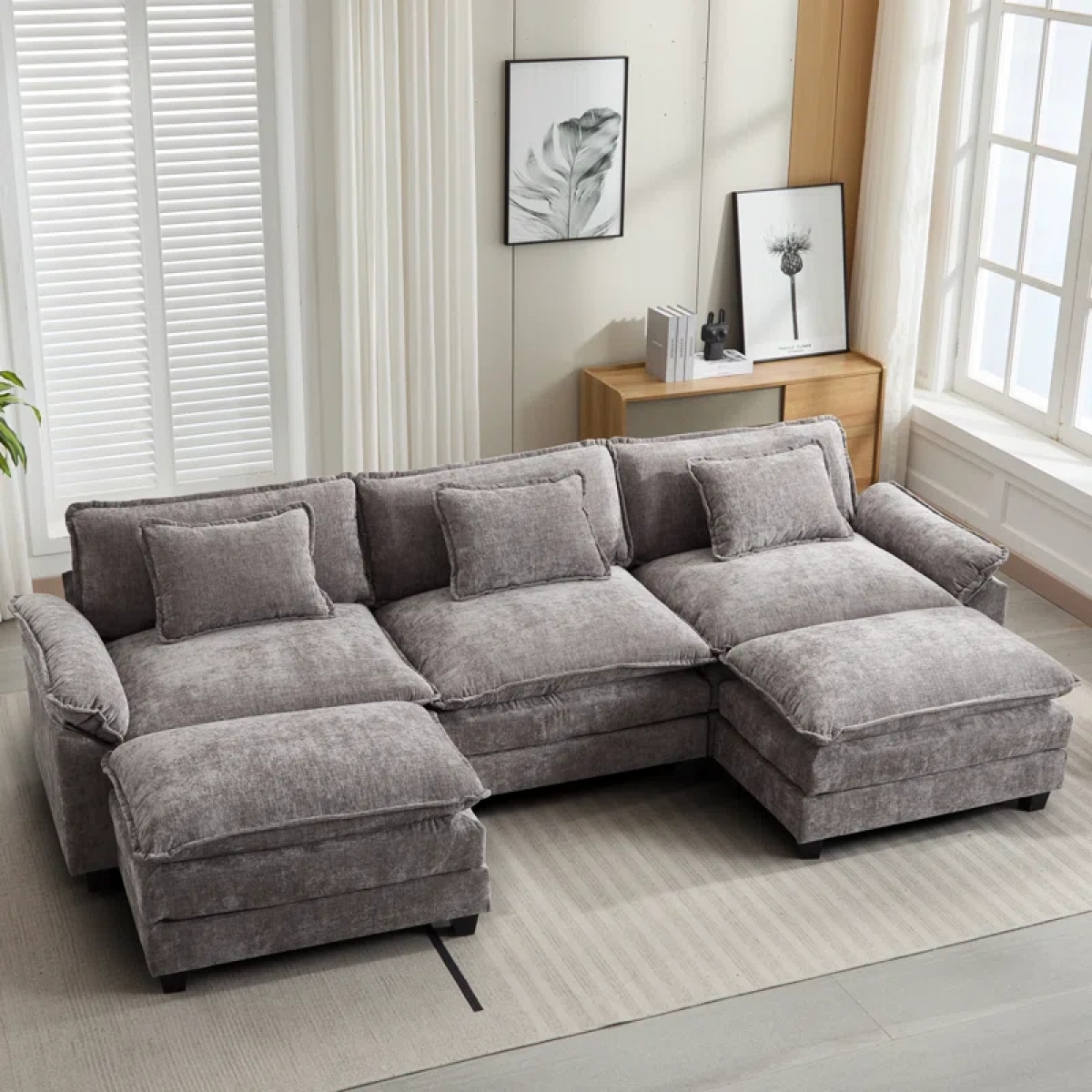 Plantos U Shaped Sectional Sofa - Natural wood - Image 7