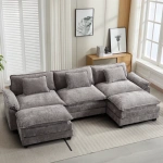 Plantos U Shaped Sectional Sofa - Natural wood - Image 7