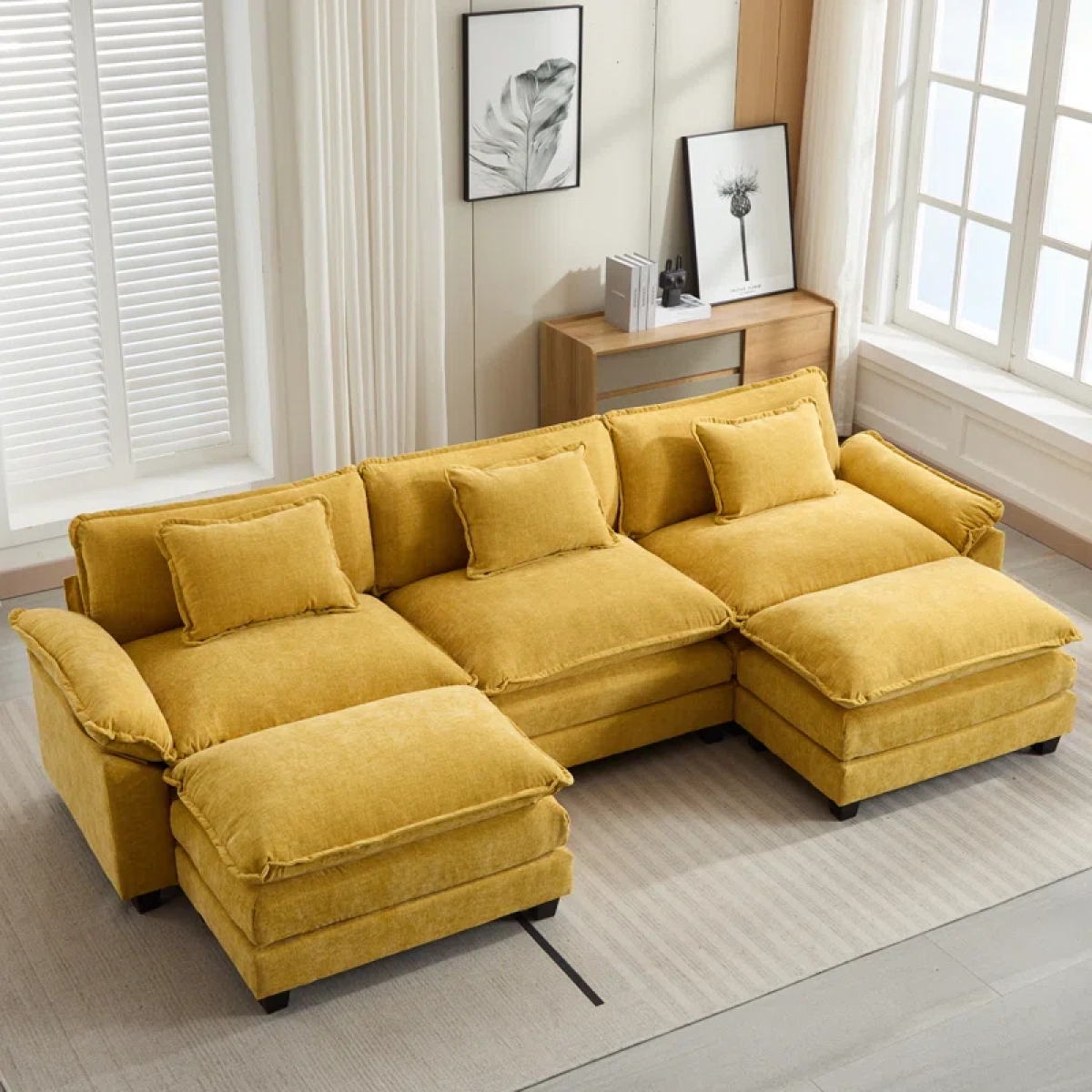 Plantos U Shaped Sectional Sofa - Natural wood - Image 11