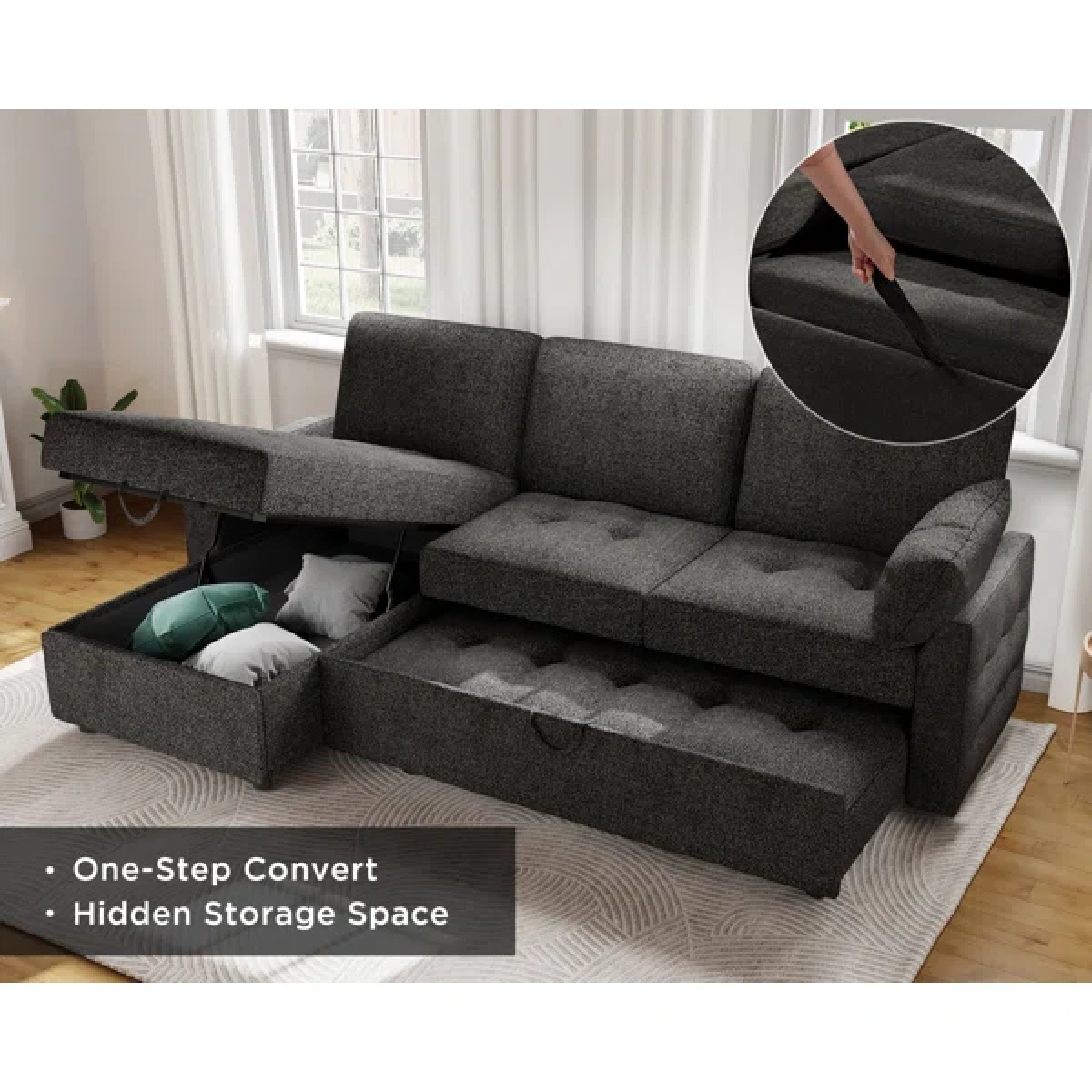 Golden L-Shaped Sectional - Image 10
