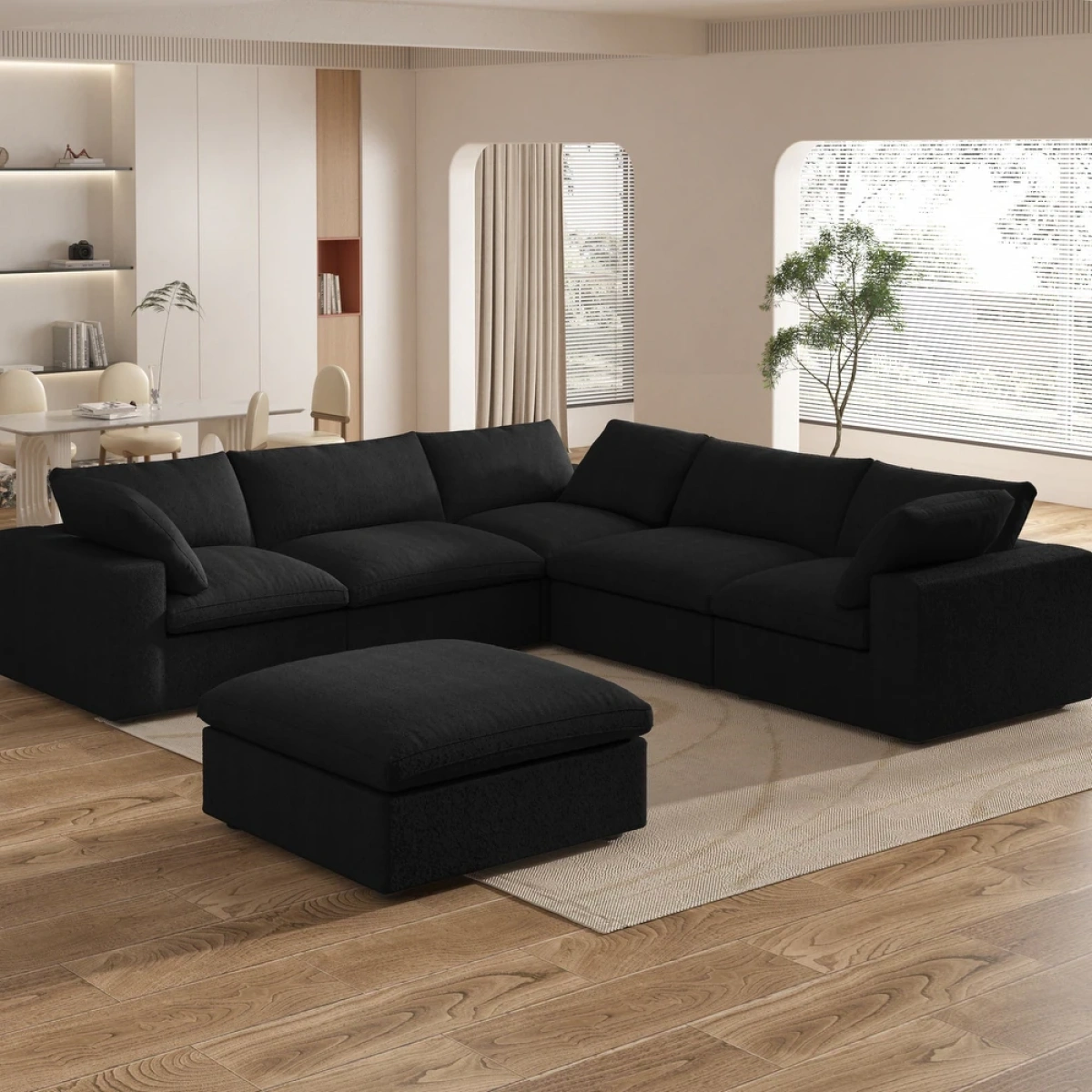 Delansy L-Shaped Sectional Natural wood - Image 5