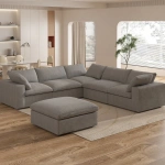Delansy L-Shaped Sectional Natural wood - Image 10