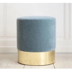 Pouf Rio with Plush Fabric - Turquoise