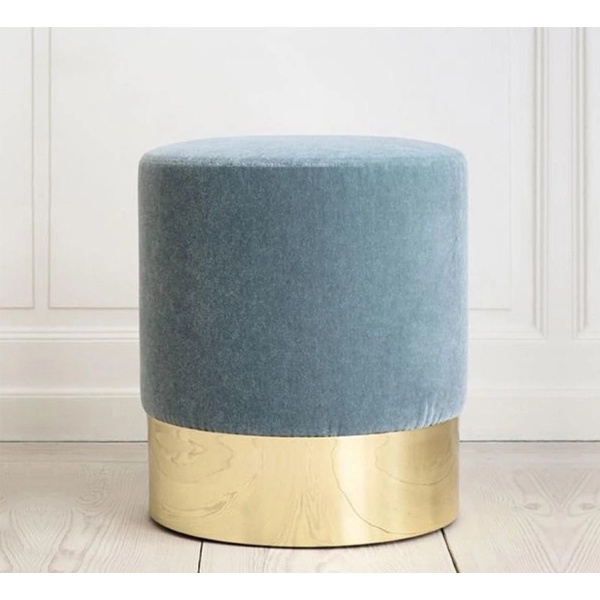 Pouf Rio with Plush Fabric - Turquoise