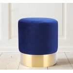 Pouf Rio with plush fabric - blue