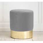 Pouf Rio Plush Fabric - Light Gray