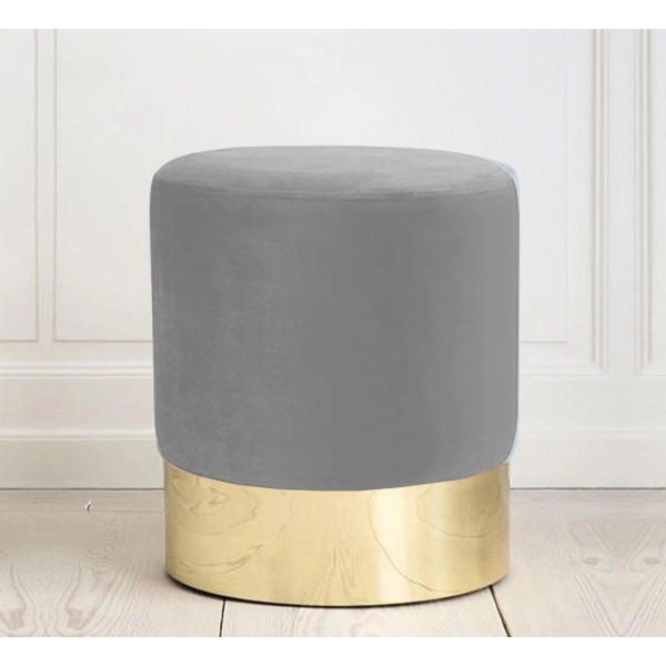 Pouf Rio Plush Fabric - Light Gray