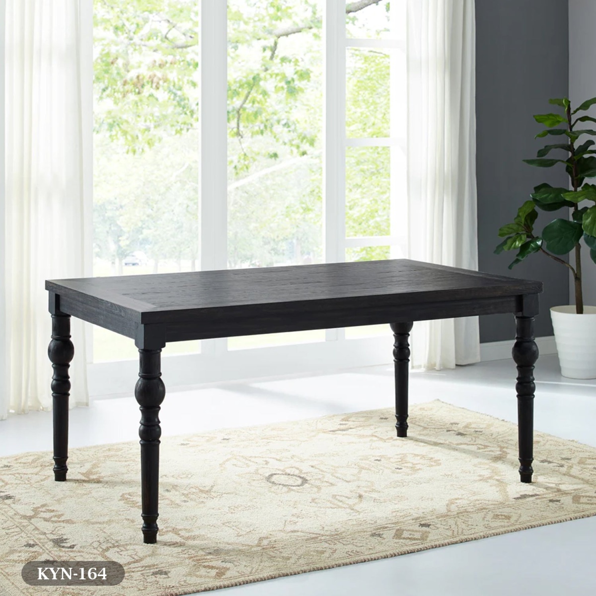 Dining table - 6 pieces of beech wood and high-quality MDF - KYN-164 - Image 5