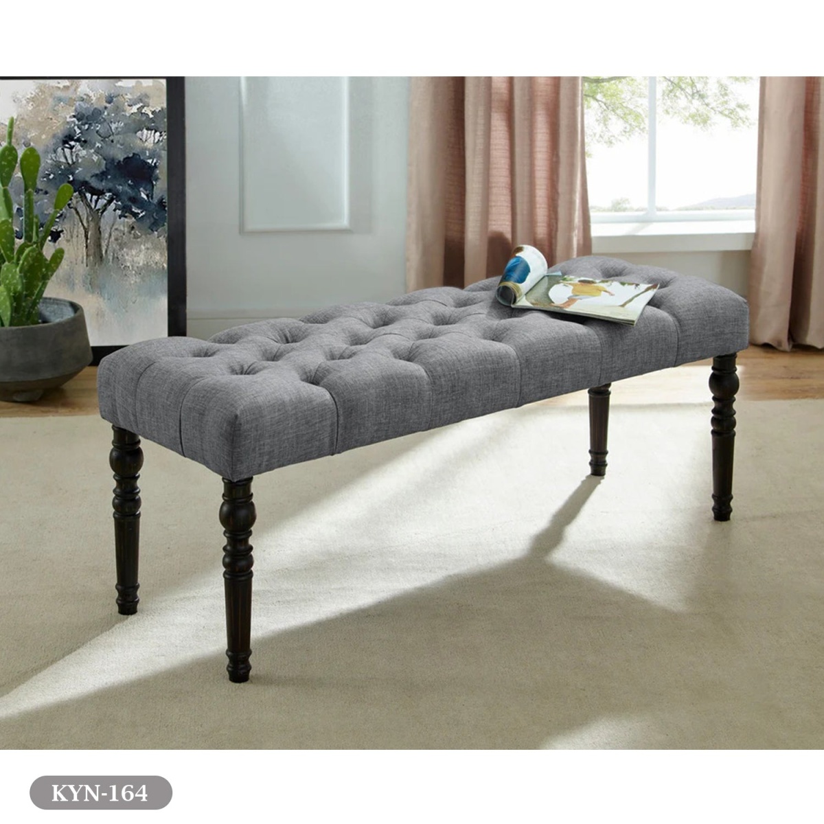 Dining table - 6 pieces of beech wood and high-quality MDF - KYN-164 - Image 6