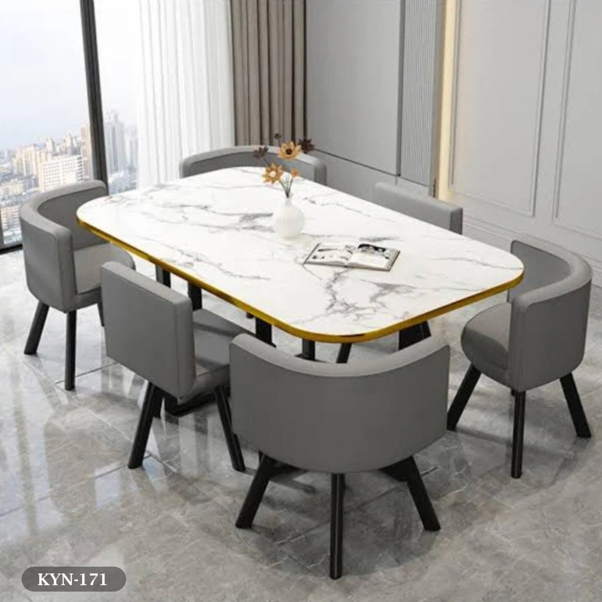 Dining table - 7 pieces of high quality beech wood - KYN-171 - Image 1