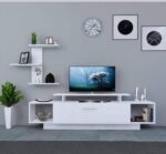 TV table with additional units made of high-quality MDF wood - HFS-005