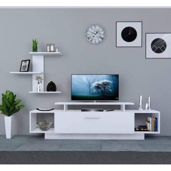 TV table with additional units made of high-quality MDF wood - HFS-005